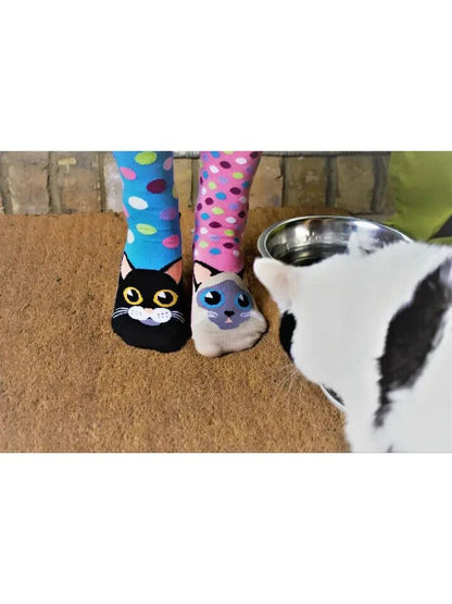 UNITED ODDSOCKS CATWALK SIX PURRFECT CAT ODD SOCKS FOR LADIES UK 4 - 8 GIFT IDEA - Pixel Corner