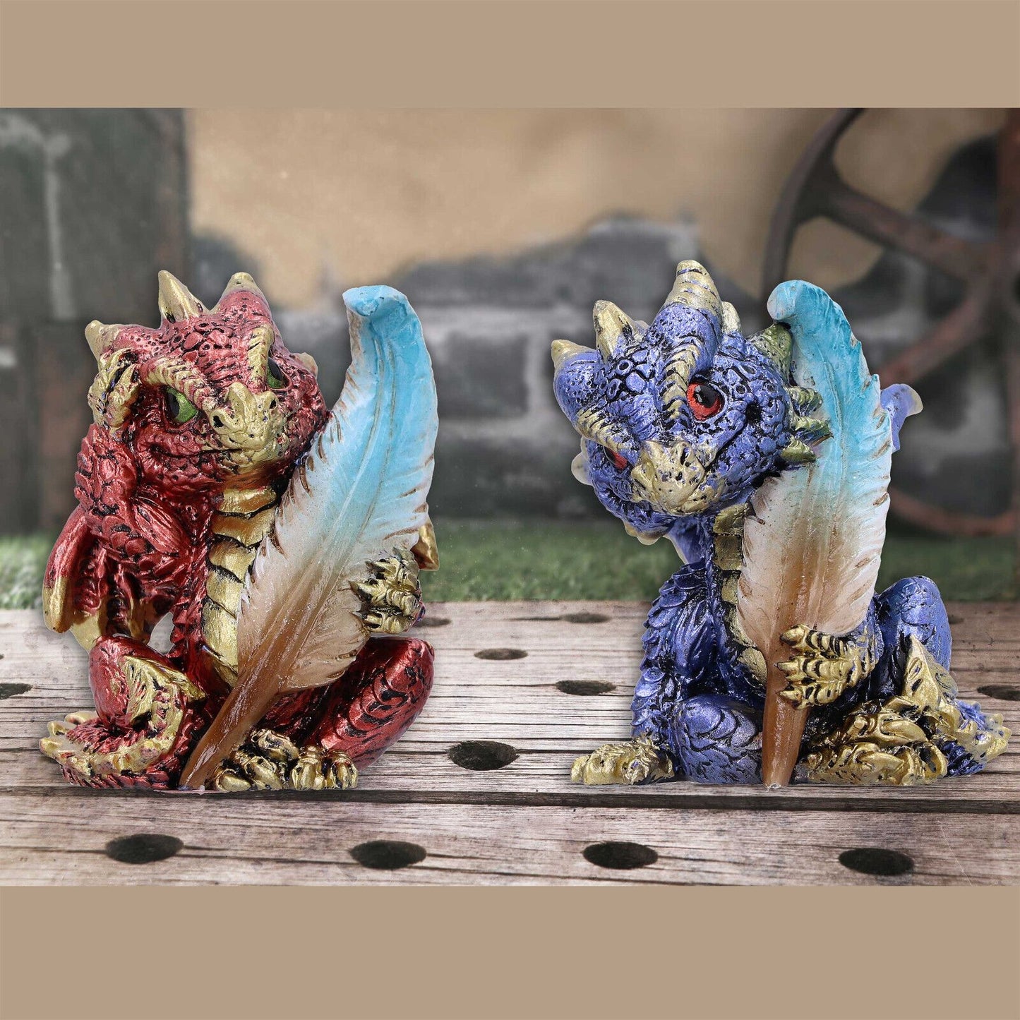 Storytellers Cat Figurines (Set of 2) by Nemesis Now – Gothic Fantasy Decor