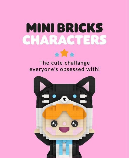 Happy Cat Mini Bricks | Momiji Collectible | 791 Construction Blocks | Gift Box - Pixel Corner