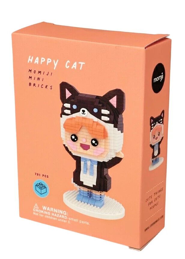 Happy Cat Mini Bricks | Momiji Collectible | 791 Construction Blocks | Gift Box - Pixel Corner