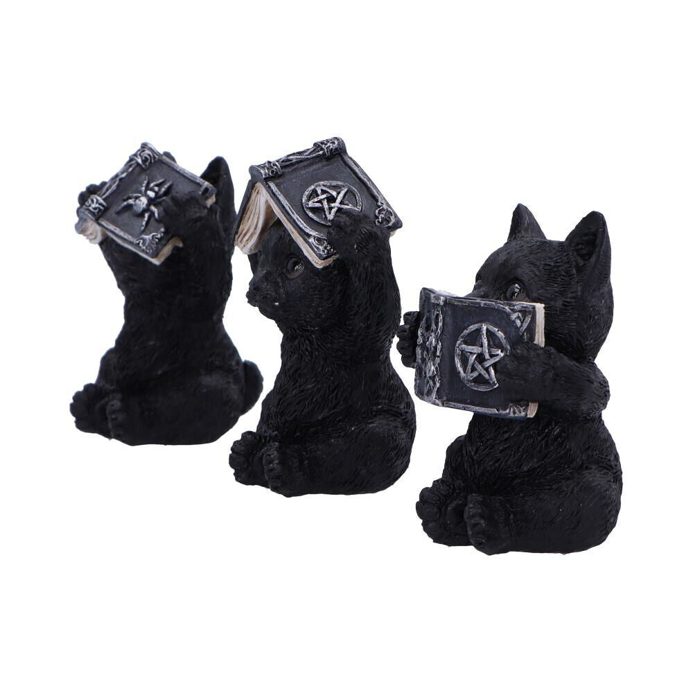 Three Wise Spell Cats Figurine by Nemesis Now - 8.5cm - Pixel Corner