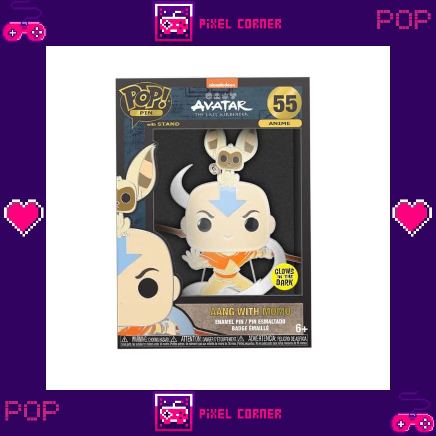 Funko Pop! Pin: Avatar: The Last Airbender - Aang with Momo #55 - Pixel Corner