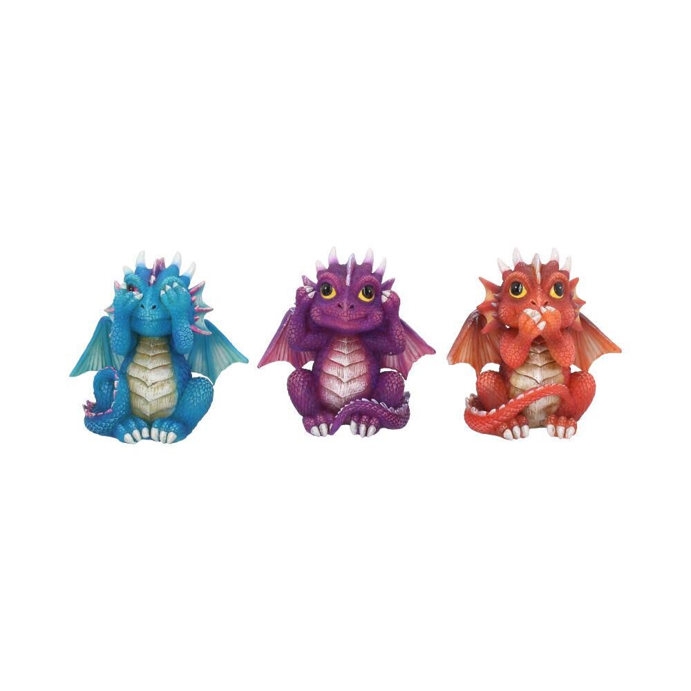 Three Wise Dragonlings Figurine by Nemesis Now - 8.5cm - Pixel Corner