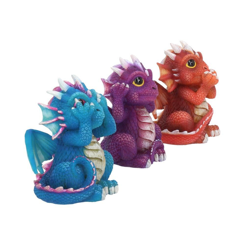 Three Wise Dragonlings Figurine by Nemesis Now - 8.5cm - Pixel Corner