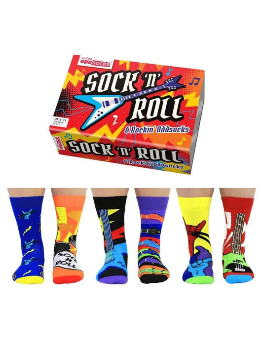 United Oddsocks Sock n Roll Mens Gift Box of Socks Size 6-11 Christmas Gift Idea - Pixel Corner