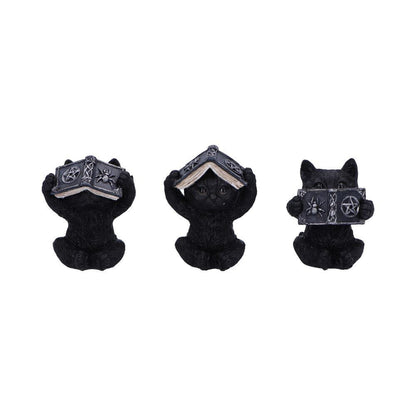 Three Wise Spell Cats Figurine by Nemesis Now - 8.5cm - Pixel Corner