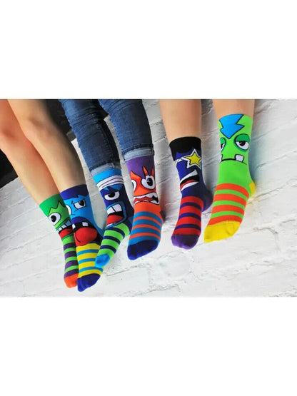 United Oddsocks "The Mashers"  Kids Size UK 12-6  Set Of 6 Odd Socks - Pixel Corner